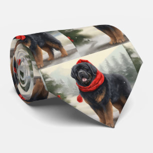 Tibetansk Mastiff Hund i Snö-jul Slips