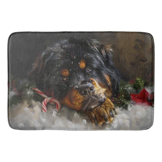 Tibetansk Mastiff Hund jul Badrumsmatta (Framsidan)