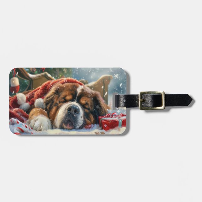 Tibetansk Mastiff Hund Jul Festlig  Bagagebricka (Horisontell Framsida)
