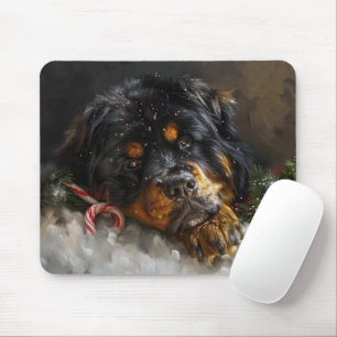 Tibetansk Mastiff Hund Jul Festlig Musmatta