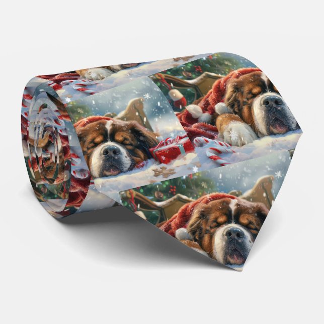Tibetansk Mastiff Hund Jul Festlig Slips (Rullad)