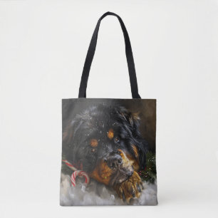 Tibetansk Mastiff Hund Jul Festlig Tygkasse