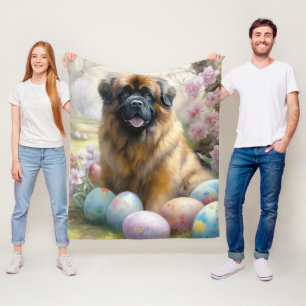 Tibetansk Mastiff Hund med Påskägg Semester  Fleecefilt