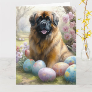Tibetansk Mastiff Hund med Påskägg Semester Kort