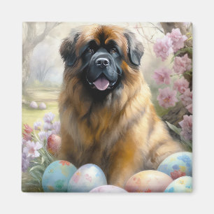 Tibetansk Mastiff Hund med Påskägg Semester  Magnet