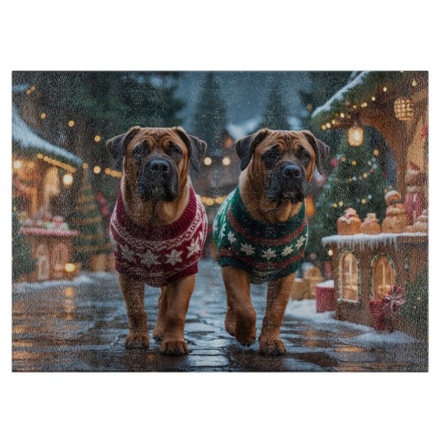 Tibetansk Mastiff Hundar Jul Snö Högtid (Framsidan)