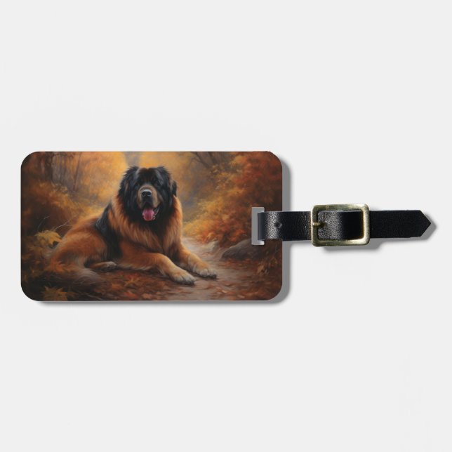 Tibetansk mastiff i Höst löv Fall Inspire Bagagebricka (Horisontell Framsida)