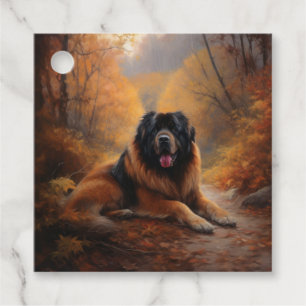 Tibetansk mastiff i Höst löv Fall Inspire Gåvor Etiketter
