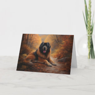 Tibetansk mastiff i Höst löv Fall Inspire Kort