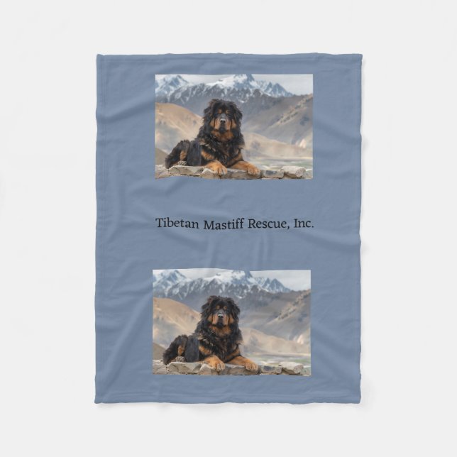 Tibetansk Mastiff i Mountains Fleece Blanket (Framsidan)