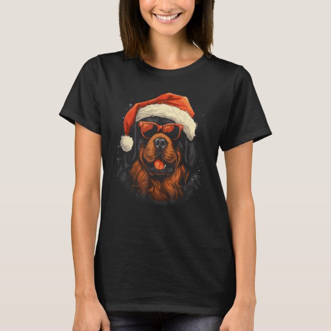 Tibetansk Mastiff-jul, Hund Julafton Helgdag Pet G T Shirt (Framsida)