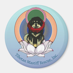 Tibetansk Mastiff Lotus Flower Logotyp Magnet