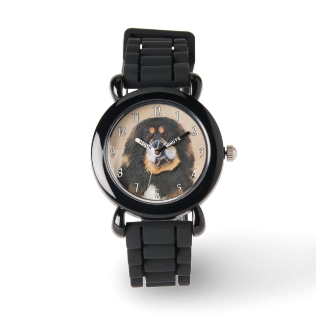 Tibetansk Mastiff Painting - Cute Original Hund Ar Armbandsur (Framsida)