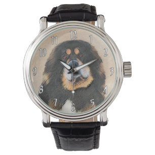 Tibetansk Mastiff Painting - Cute Original Hund Ar Armbandsur