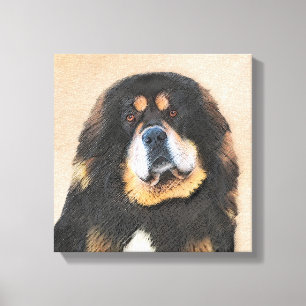 Tibetansk Mastiff Painting - Cute Original Hund Ar Canvastryck