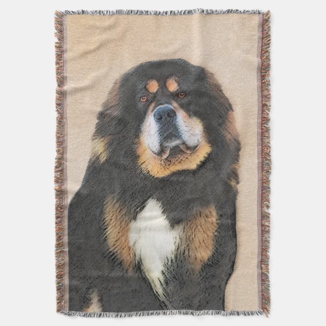 Tibetansk Mastiff Painting - Cute Original Hund Ar Filt (Framsidan Vertikal)