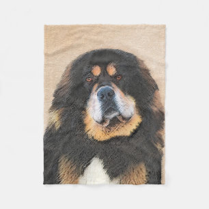 Tibetansk Mastiff Painting - Cute Original Hund Ar Fleecefilt