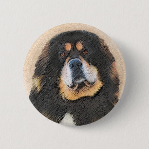 Tibetansk Mastiff Painting - Cute Original Hund Ar Knapp