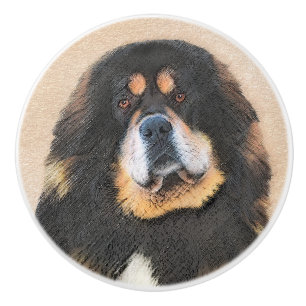 Tibetansk Mastiff Painting - Cute Original Hund Ar Knopp