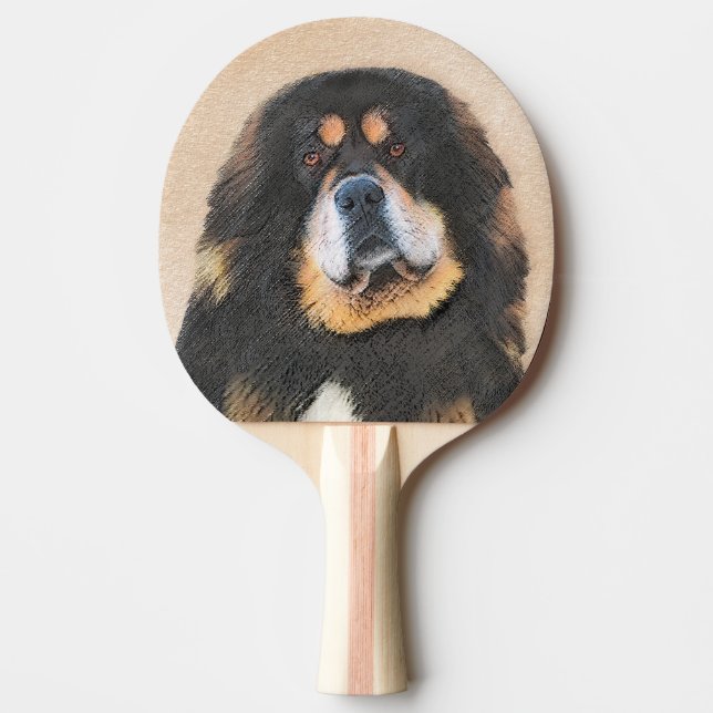 Tibetansk Mastiff Painting - Cute Original Hund Ar Pingisracket (Framsidan)