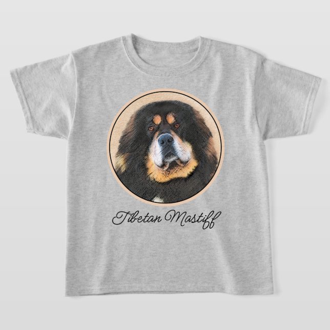 Tibetansk Mastiff Painting - Cute Original Hund Ar T Shirt (Laydown)