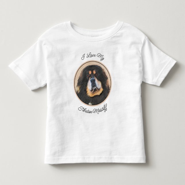 Tibetansk Mastiff Painting - Cute Original Hund Ar T Shirt (Framsida)