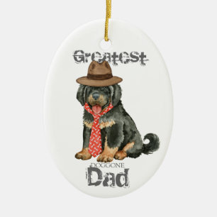 Tibetansk Mastiff Pappa Ceramic Ornament