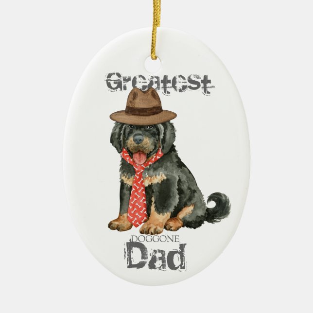 Tibetansk Mastiff Pappa Ceramic Ornament (Framsidan)