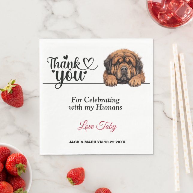 Tibetansk Mastiff Papper Napkins Pappersservett (Insitu)