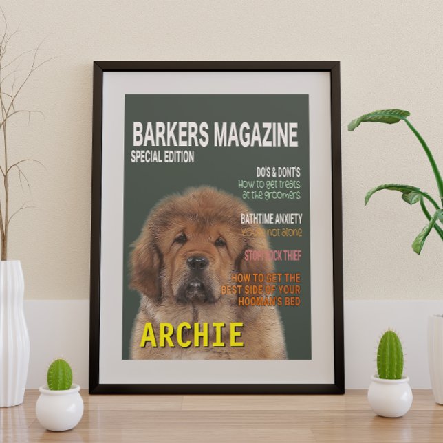 Tibetansk Mastiff Parody Magazine Cover Poster (Skapare uppladdad)