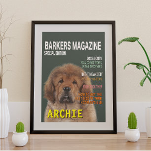 Tibetansk Mastiff Parody Magazine Cover Poster