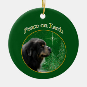 Tibetansk Mastiff Peace Julgransprydnad Keramik