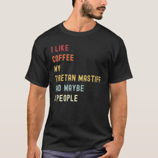 Tibetansk mastiff Retro-Hund och kaffe T Shirt