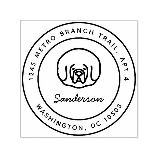 Tibetansk Mastiff Returadress Frimärke Self-Inking Självfärgande Stämpel (Design)