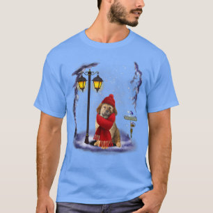 Tibetansk Mastiff Santa Snö Julljusvinter T Shirt