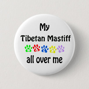 Tibetansk Mastiff Walks Design Knapp