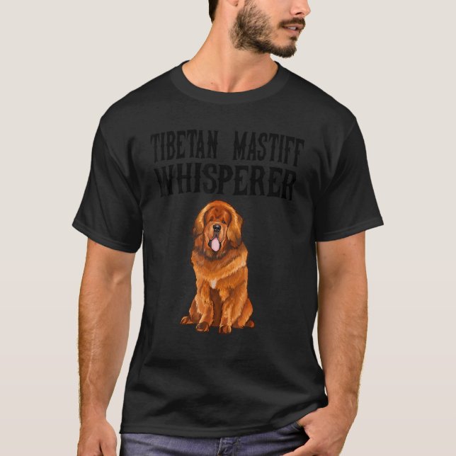 Tibetansk Mastiff Wisperer Hund T Shirt (Framsida)