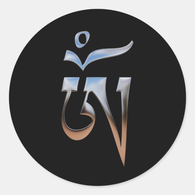 Tibetansk Om Runt Klistermärke (Framsida)