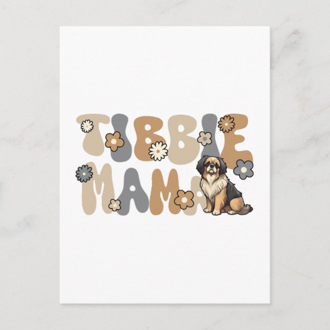 Tibetansk Spaniel Groovy Tibbie Mama Vykort (Framsida)