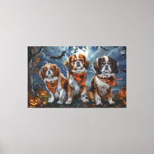 Tibetansk Spaniel Halloween Kuslig Canvastryck