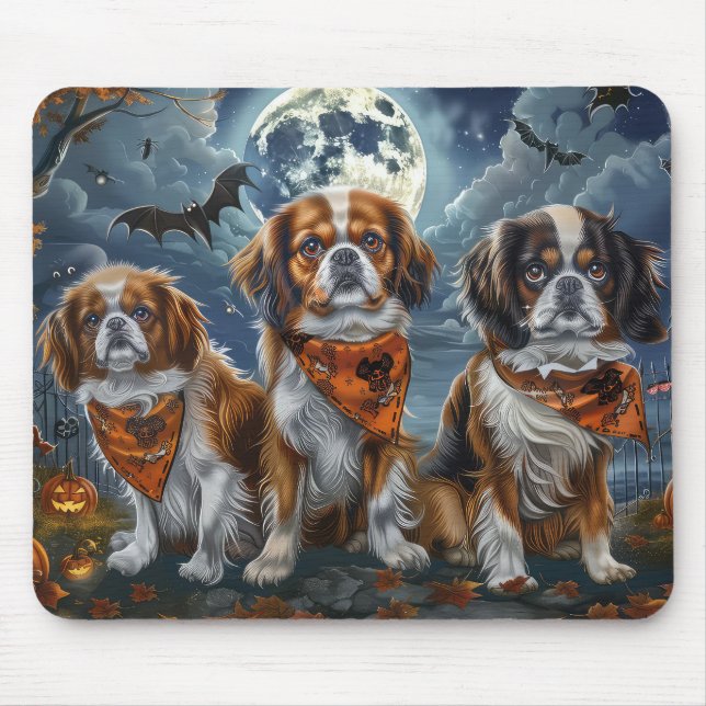 Tibetansk Spaniel Halloween Kuslig  Musmatta (Framsidan)