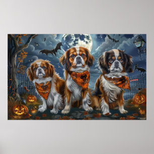Tibetansk Spaniel Halloween Kuslig Poster