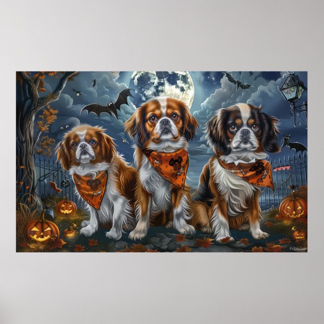 Tibetansk Spaniel Halloween Kuslig  Poster (Framsidan)