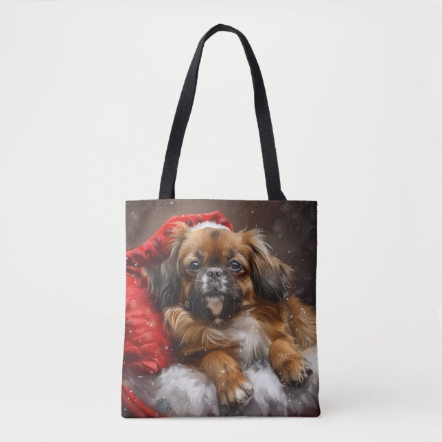 Tibetansk Spaniel Hund Jul Festlig Tygkasse (Framsida)
