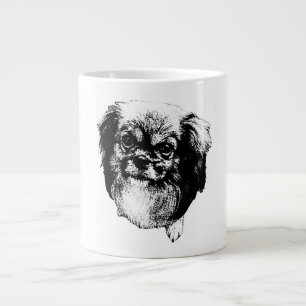 Tibetansk Spaniel Hund Mugg – Bläck Stil Porträtt Jumbo Mugg