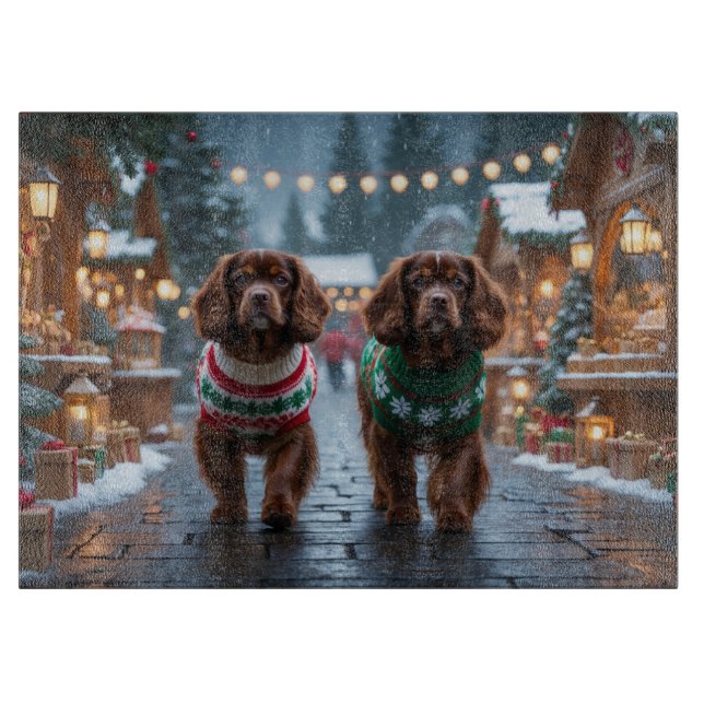 Tibetansk Spaniel Hundar Jul Snö Högtid (Framsidan)