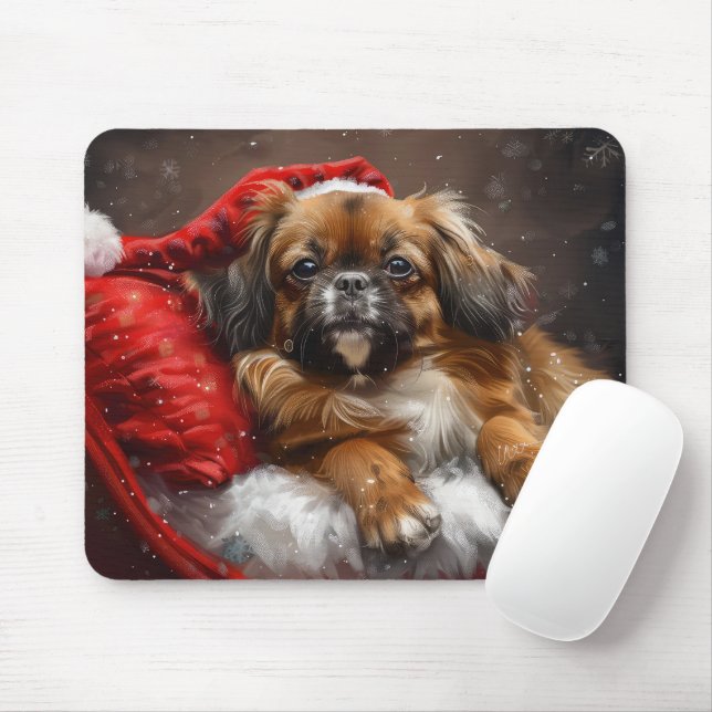 Tibetansk Spaniel Julfirande Musmatta (Med mus)