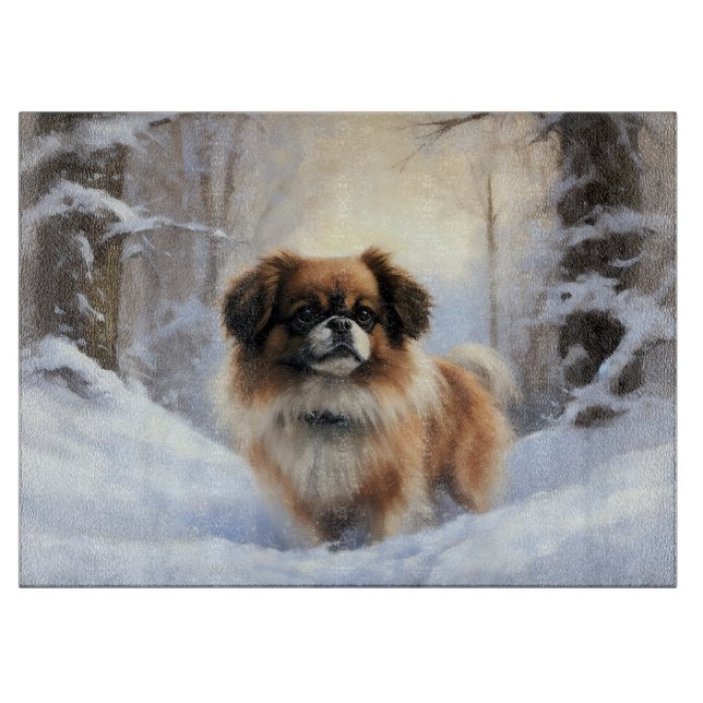 Tibetansk Spaniel Låt Det Snöa Jul (Framsidan)