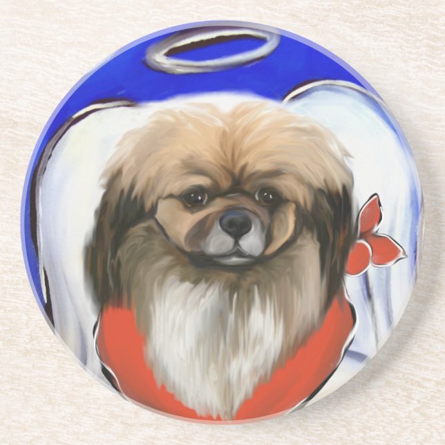 Tibetansk Spaniel Underlägg Sandsten (Framsidan)