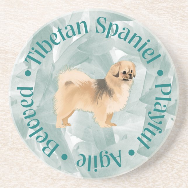 Tibetansk spanjor "Beloved" Underlägg (teal) (Framsidan)